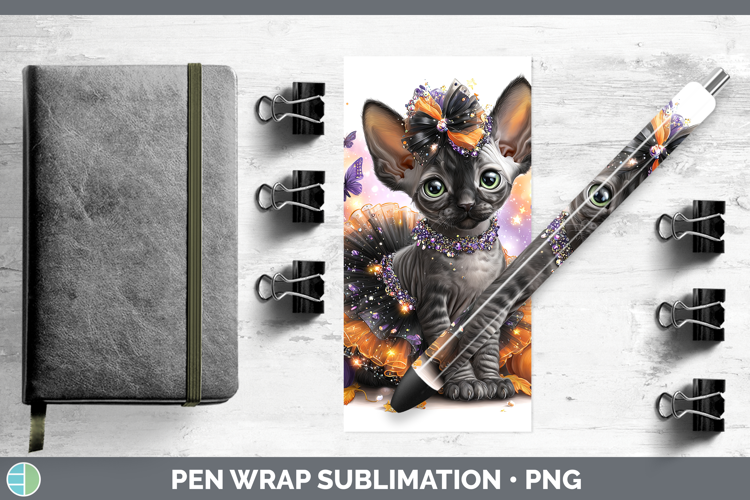 Cats Halloween Sphynx Cat Pen Wrap Sublimation Pen Designs
