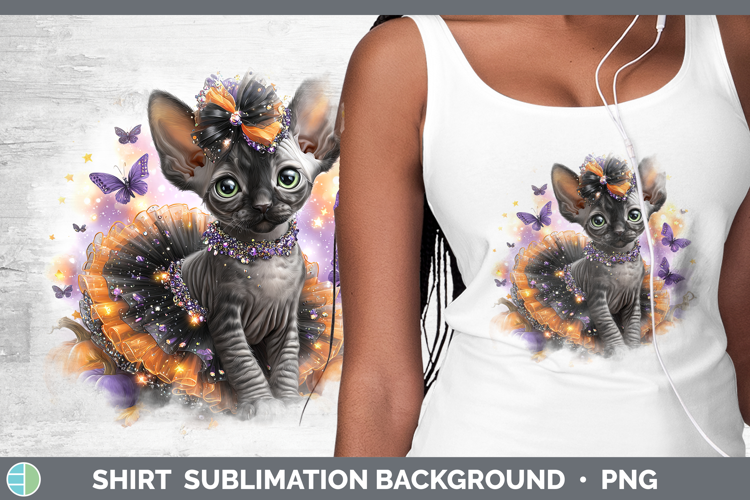 Cats Halloween Sphynx Cat Shirt Sublimation Background Desig