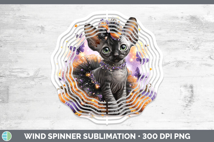 GorgeousCats Halloween Wind Spinner design.
