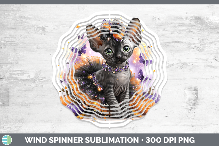 Cats Halloween Sphynx Cat Wind Spinner Sublimation Spinner D