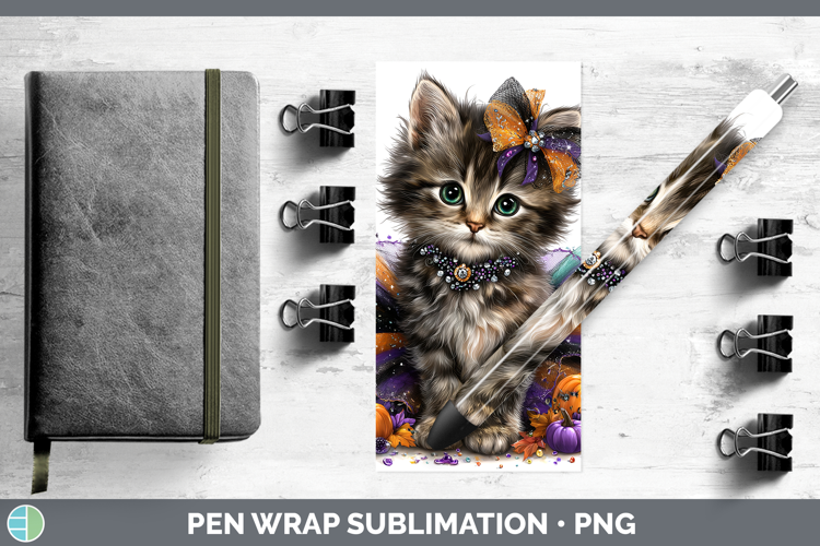Cats Halloween Tabby Cat Pen Wrap Sublimation Pen Designs