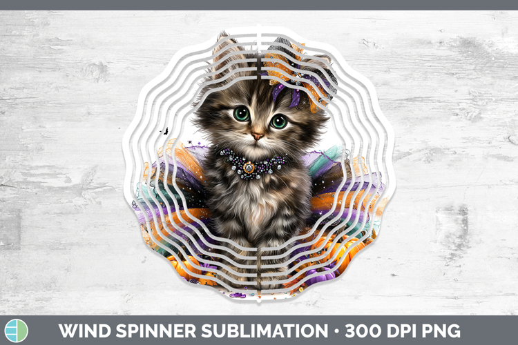 Cats Halloween Tabby Cat Wind Spinner Sublimation Spinner De