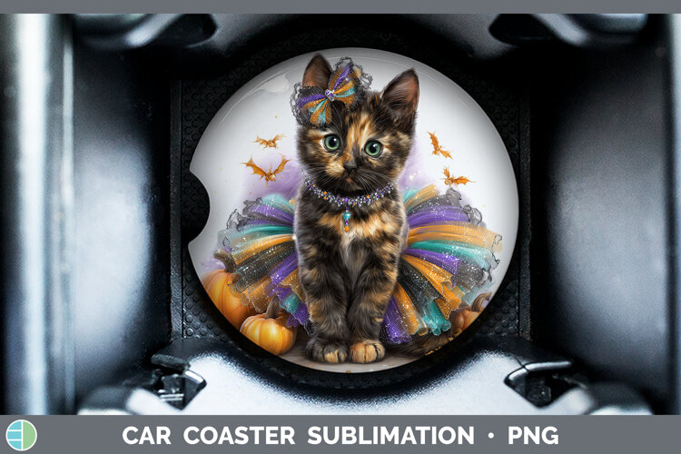 GorgeousCats Halloween Car Coaster design.