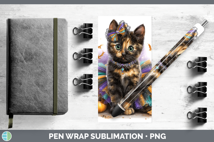 Cats Halloween Tortoiseshell Cat Pen Wrap Sublimation Pen De