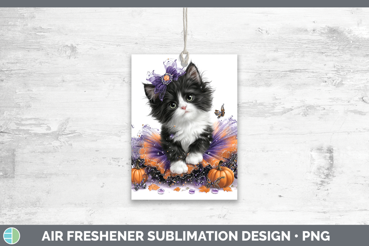 Cats Halloween Tuxedo Cat Air Freshener Sublimation Car Fres
