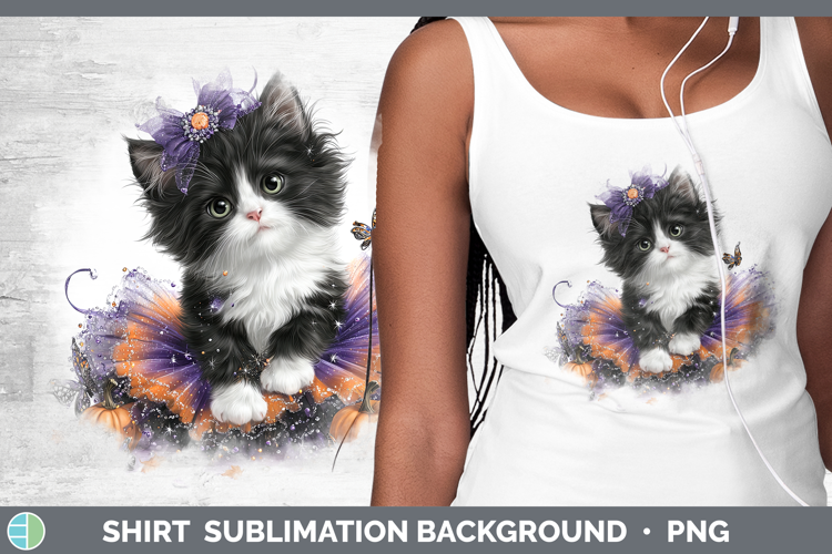 Cats Halloween Tuxedo Cat Shirt Sublimation Background Desig