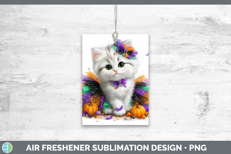 Cats Halloween White Cat Air Freshener Sublimation Car Fresh