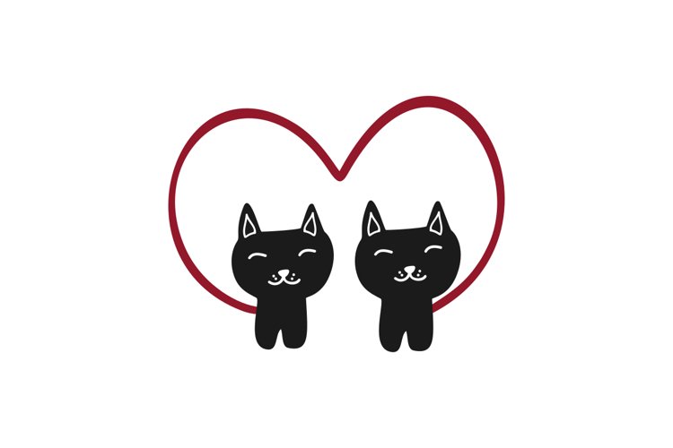 Cats In Love SVG Cut File