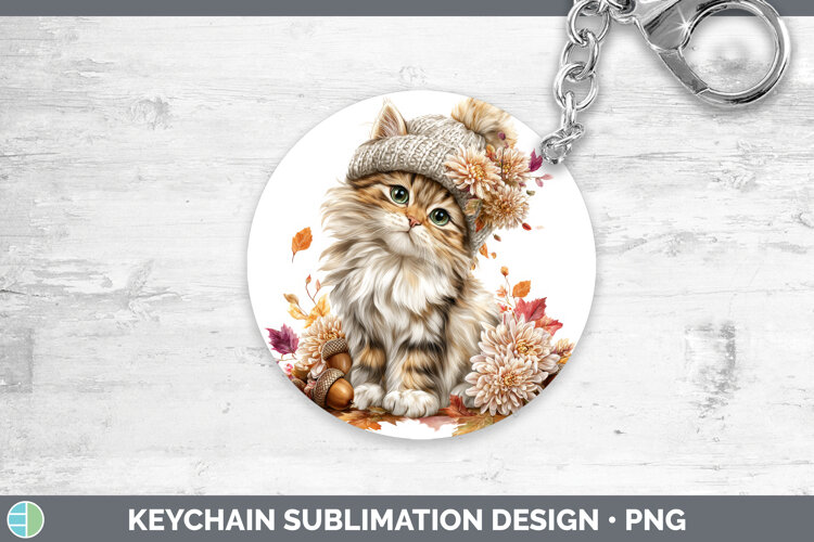 GorgeousCats Knit Hat Keychain design.
