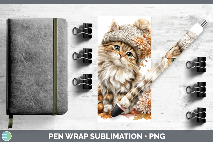 Angora Cat Pen Wrap Cats Knit Hat Sublimation Pen Designs