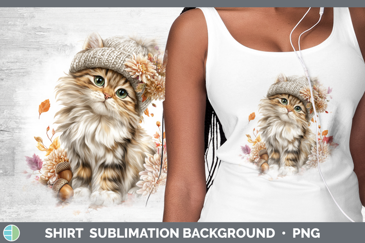 Angora Cat Shirt Cats Knit Hat Sublimation Background Design