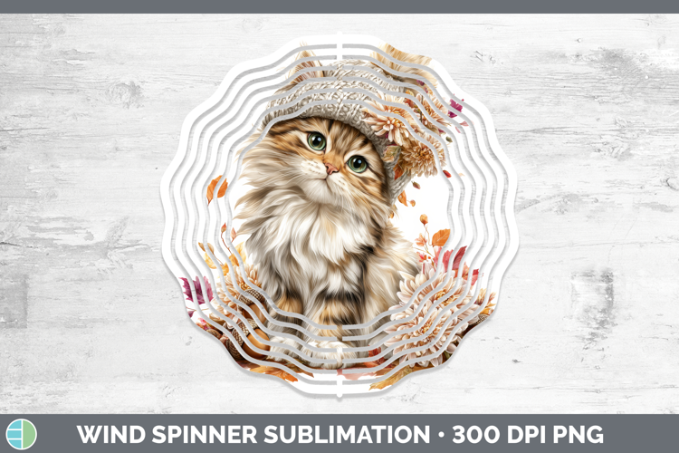 Angora Cat Wind Spinner Cats Knit Hat Sublimation Spinner De