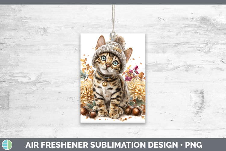 Bengal Cat Air Freshener Cats Knit Hat Sublimation Car Fresh