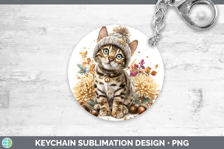 GorgeousCats Knit Hat Keychain design.