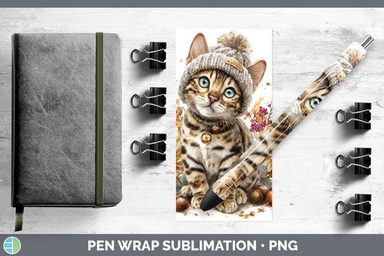 Bengal Cat Pen Wrap Cats Knit Hat Sublimation Pen Designs
