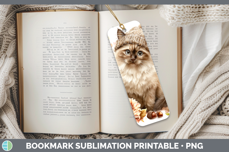 Birman Cat Bookmark Cats Knit Hat Sublimation Printable Desi