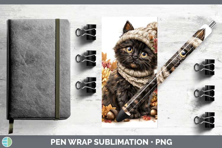 Black Cat Pen Wrap Cats Knit Hat Sublimation Pen Designs