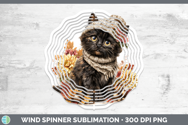 Black Cat Wind Spinner Cats Knit Hat Sublimation Spinner Des
