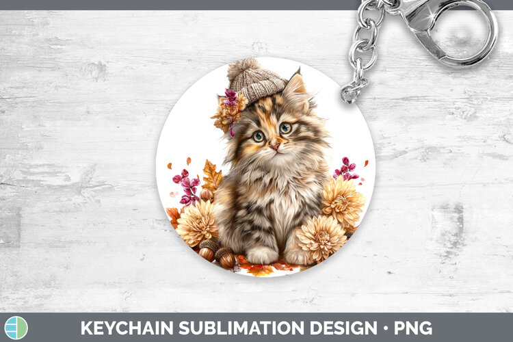 GorgeousCats Knit Hat Keychain design.