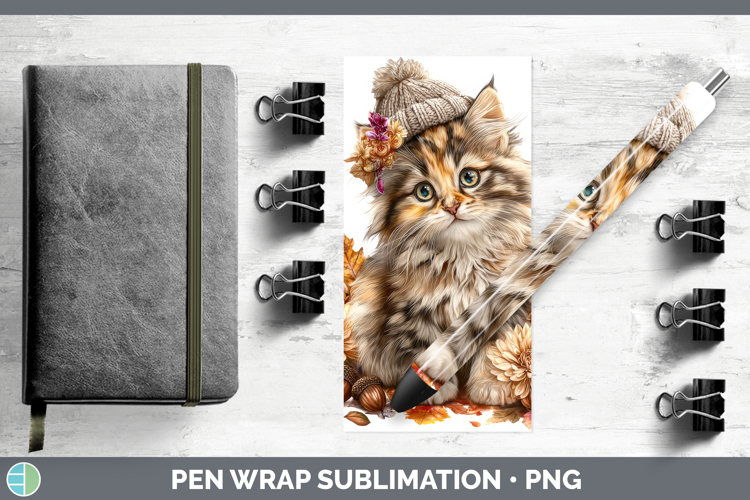 Calico Cat Pen Wrap Cats Knit Hat Sublimation Pen Designs