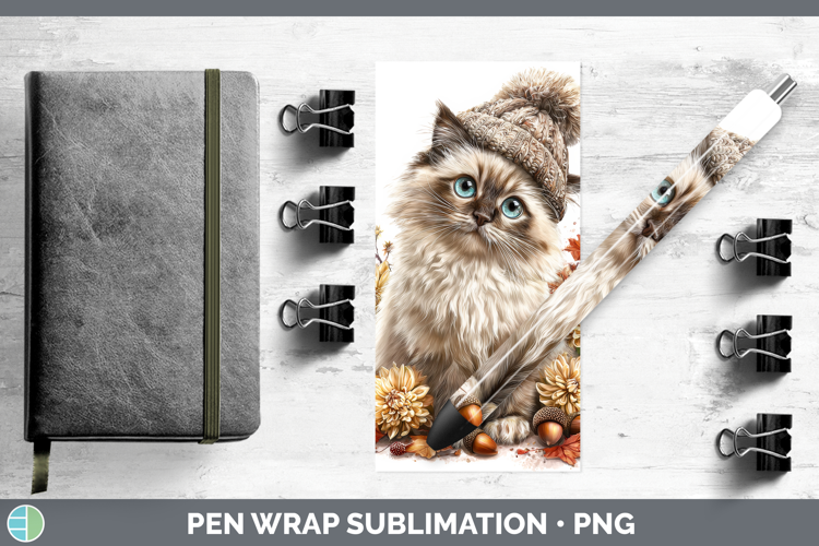 Himalayan Cat Pen Wrap Cats Knit Hat Sublimation Pen Designs
