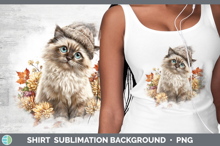 Himalayan Cat Shirt Cats Knit Hat Sublimation Background Des