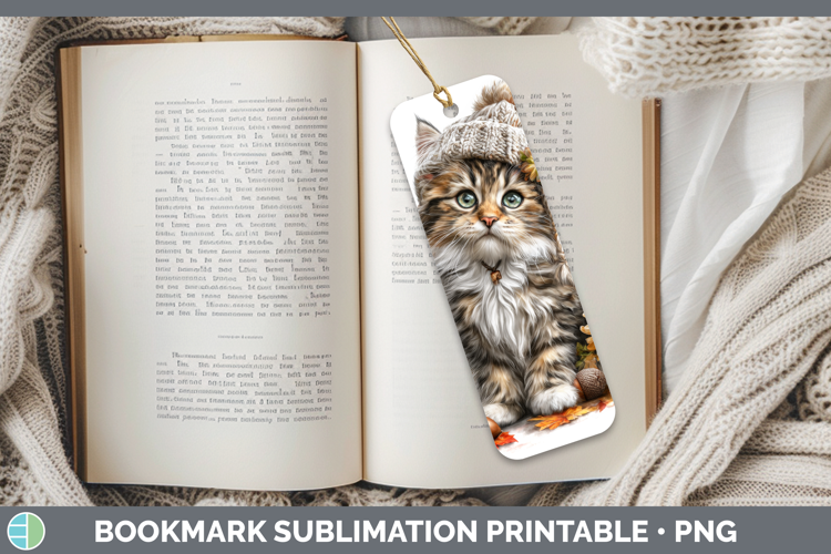 Maine Coon Cat Bookmark Cats Knit Hat Sublimation Printable