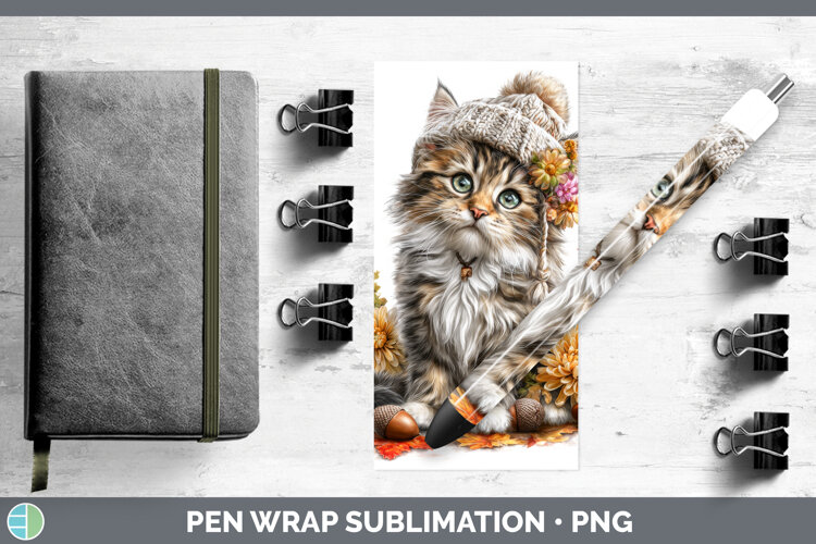 GorgeousCats Knit Hat Pen Wrap design.