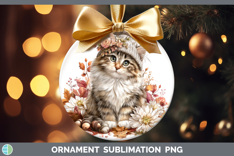 Norwegian Forest Cat Ornament Cats Knit Hat Sublimation Baub