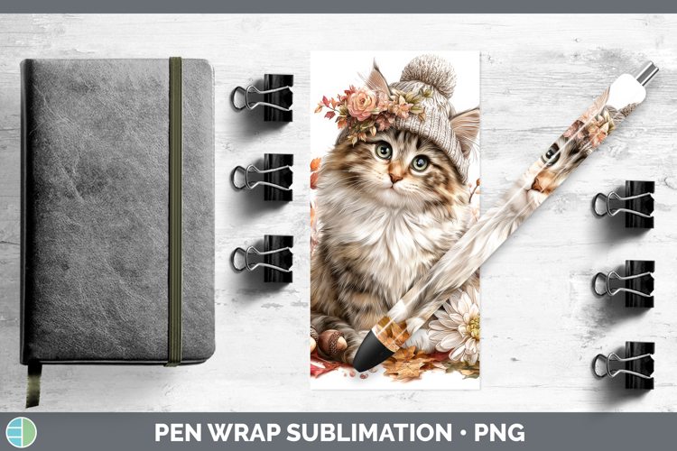 Norwegian Forest Cat Pen Wrap Cats Knit Hat Sublimation Pen