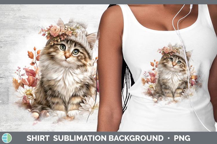 Norwegian Forest Cat Shirt Cats Knit Hat Sublimation Backgro