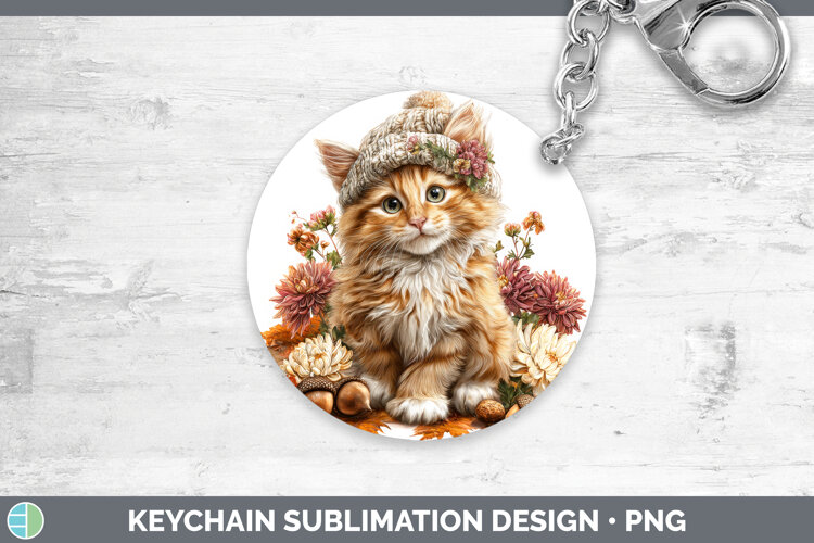 GorgeousCats Knit Hat Keychain design.