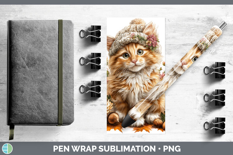 GorgeousCats Knit Hat Pen Wrap design.