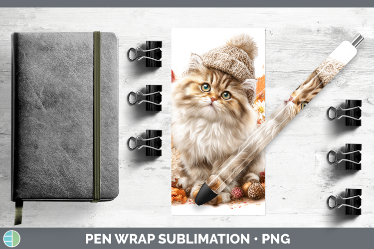 Persian Cat Pen Wrap Cats Knit Hat Sublimation Pen Designs