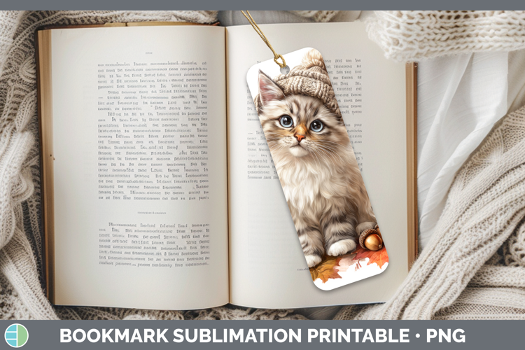 Ragdoll Cat Bookmark Cats Knit Hat Sublimation Printable Des