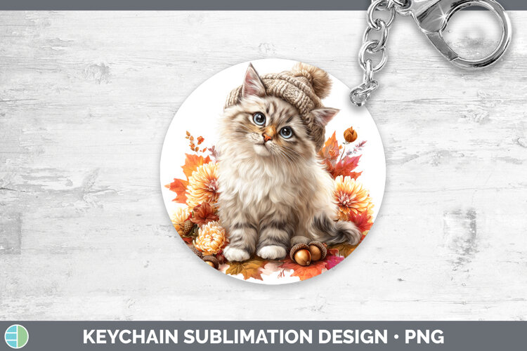 GorgeousCats Knit Hat Keychain design.