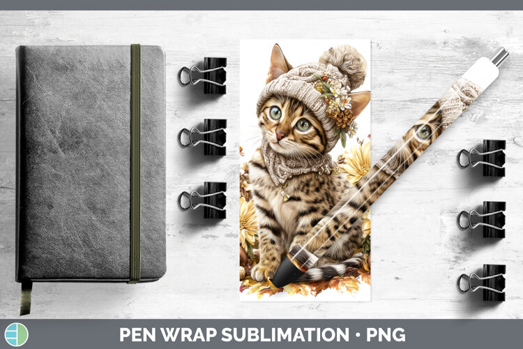 GorgeousCats Knit Hat Pen Wrap design.