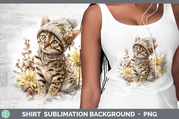 Savannah Cat Shirt Cats Knit Hat Sublimation Background Desi
