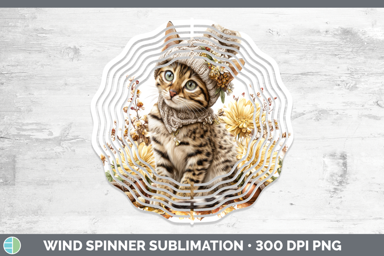Savannah Cat Wind Spinner Cats Knit Hat Sublimation Spinner