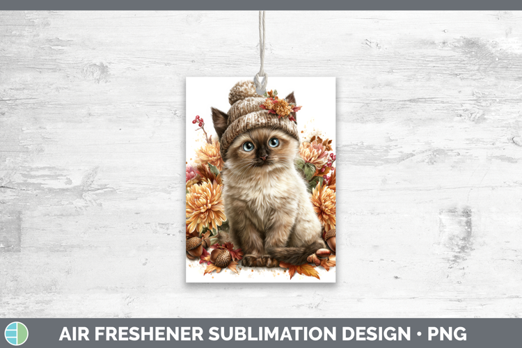 Siamese Cat Air Freshener Cats Knit Hat Sublimation Car Fres