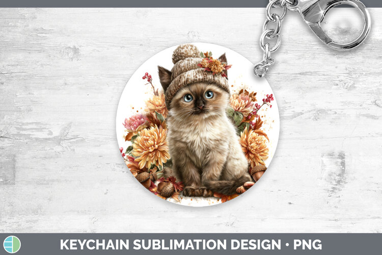 GorgeousCats Knit Hat Keychain design.