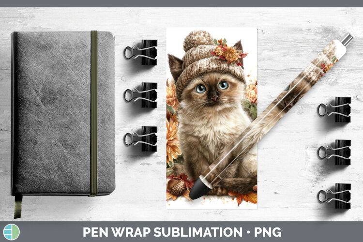 GorgeousCats Knit Hat Pen Wrap design.