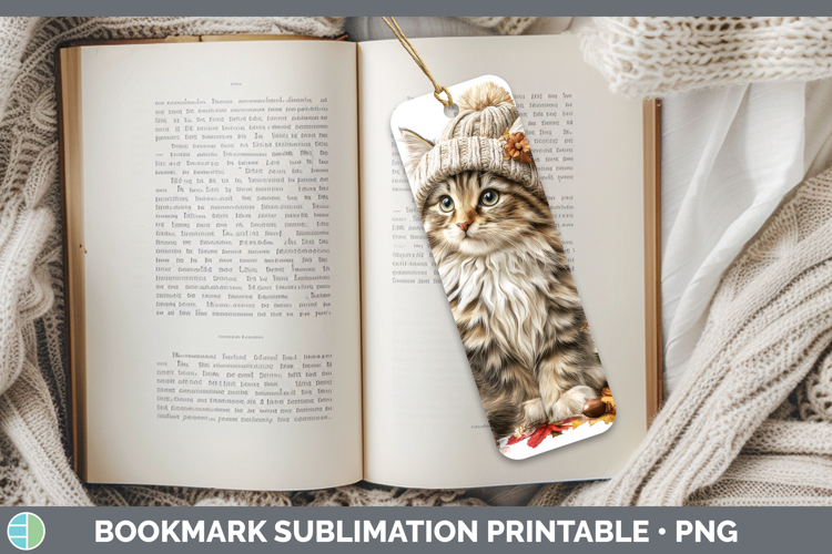 Siberian Cat Bookmark Cats Knit Hat Sublimation Printable De