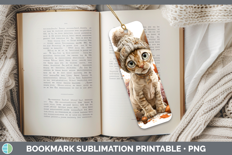 Sphynx Cat Bookmark Cats Knit Hat Sublimation Printable Desi