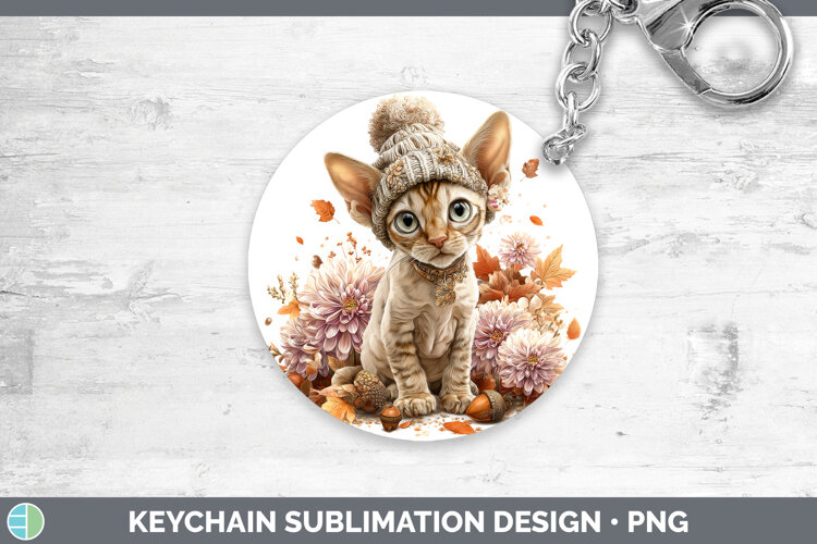 GorgeousCats Knit Hat Keychain design.
