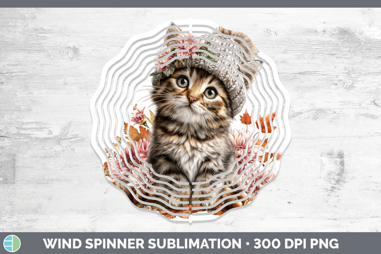 Tabby Cat Wind Spinner Cats Knit Hat Sublimation Spinner Des