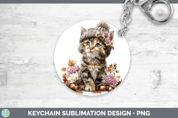 GorgeousCats Knit Hat Keychain design.