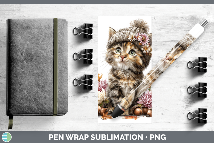 Tortoiseshell Cat Pen Wrap Cats Knit Hat Sublimation Pen Des