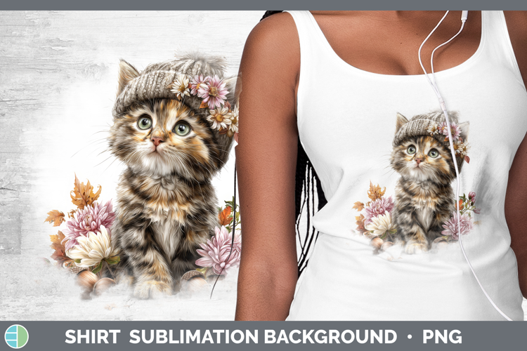 Tortoiseshell Cat Shirt Cats Knit Hat Sublimation Background