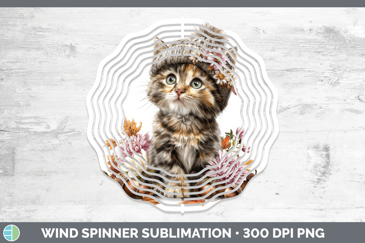 Tortoiseshell Cat Wind Spinner Cats Knit Hat Sublimation Spi